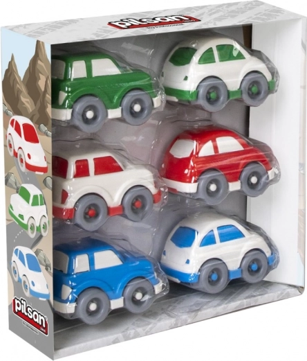 Mini plastic autootjes voor de allerkleinsten – set van 6 stuks