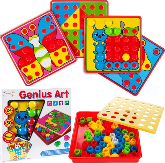 Mozaïek met knoppen lieveheersbeestje