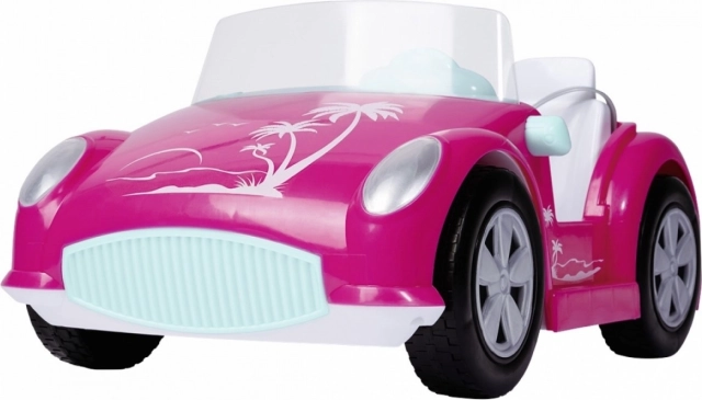Roze tweezits cabriolet met bewegende wielen