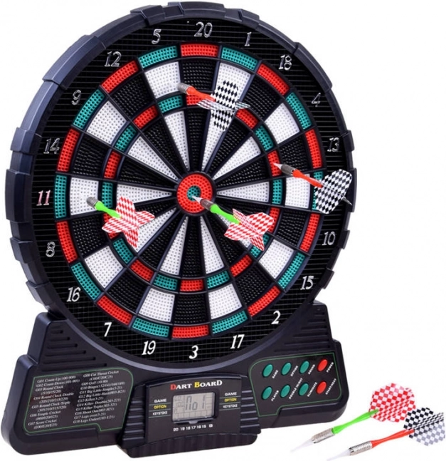 Elektronisch dartbord met LCD, 18 spellen, 6 darts