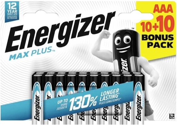 Energizer Max Plus alkaline batterijen AAA 20 stuks (10+10)