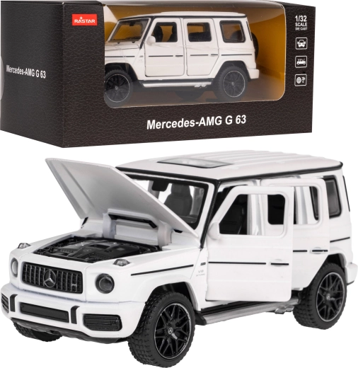 Automodel Mercedes‑AMG G 63 1:32 Rastar met metalen carrosserie en te openen onderdelen – Wit