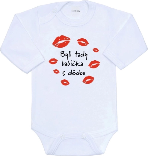 Babyromper met print New Baby – Oma en opa waren hier, lange mouw