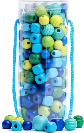 Kralen in een buis groen-blauw