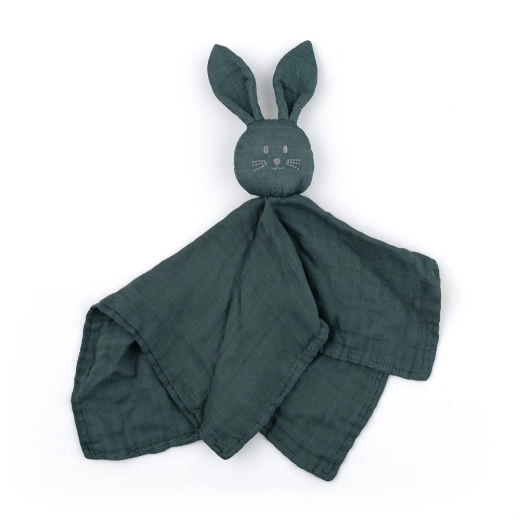 Knuffelkonijntje van bamboe mousseline Hugo Misty Green