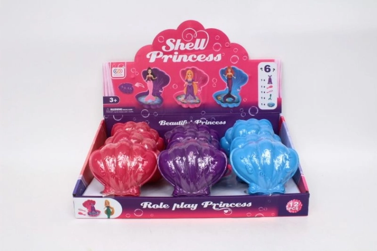 Prinses in schelp met accessoires