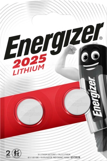 Energizer lithium knoopcelbatterij CR2025, 3 V (verpakking 2 stuks)