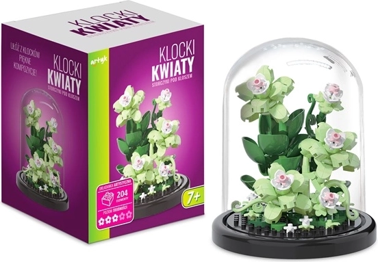 Orchidee bouwset in transparante stolp (204 onderdelen)