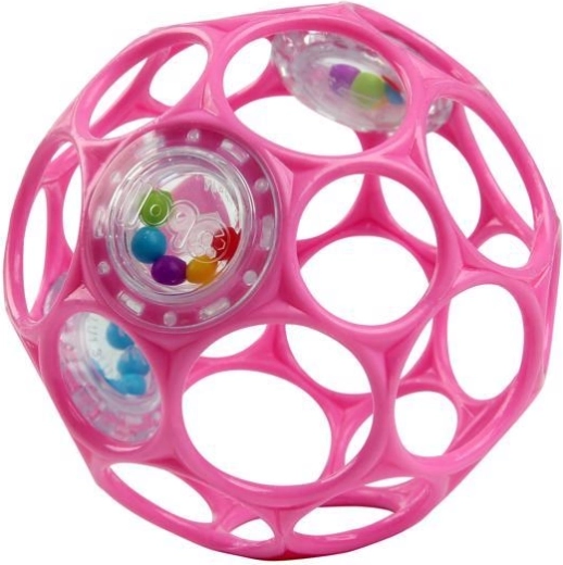 Oball rammelbal rattle 10 cm donkerroze