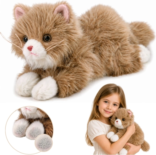 Pluchen Perzische kat beige 50 cm met verzwaarde pootjes