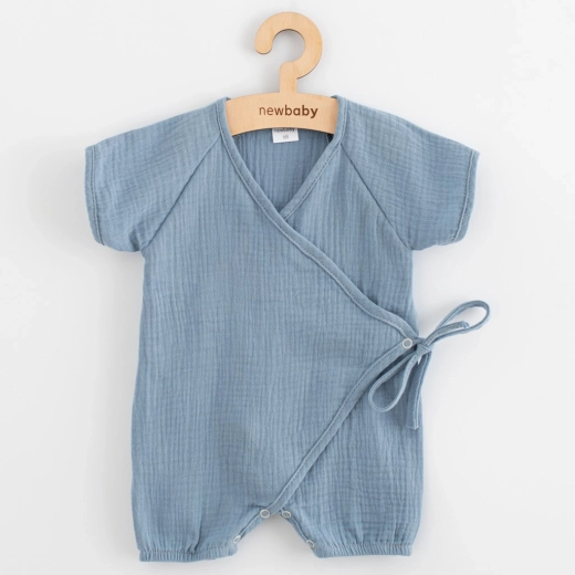 Zomerse muslin overslag romper New Baby, blauw