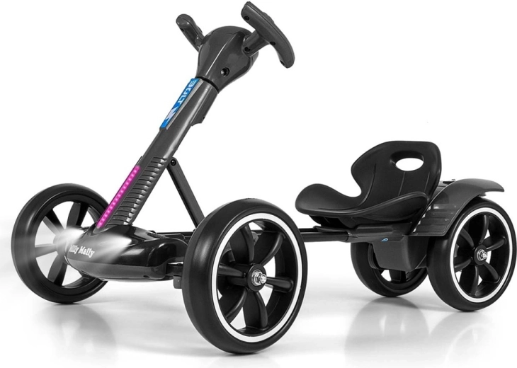 Elektrische kart Milly Mally Bolt met afstandsbediening en LED-effecten, zwart