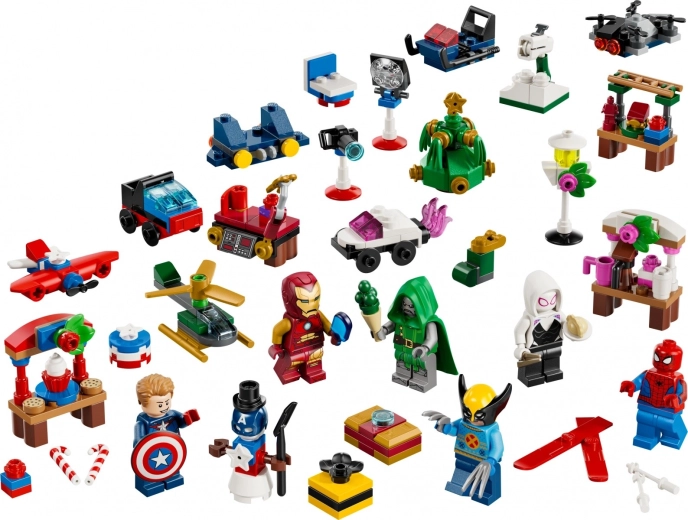 6 LEGO Marvel minifiguren met feestelijke accessoires