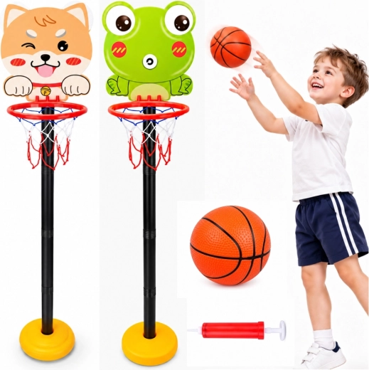 Verstelbare kinderbasketbalring met dierenmotief 110 cm - 1 stuk