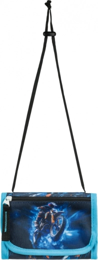 Halsportemonnee met motorfiets-motief