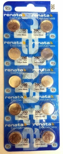 Renata 390 horlogebatterij 1,55 V, 60 mAh, verpakking 10 stuks
