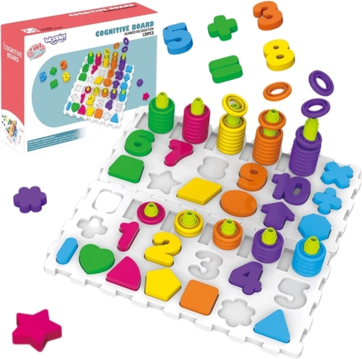 Montessori educatieve breintrainingspuzzel met letters en cijfers Woopie, 139 onderdelen