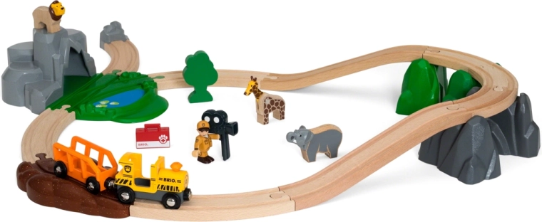 Safari houten treinset