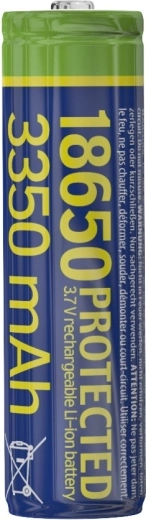 Beveiligde Li-ion accu 18650 3,7 V 3350 mAh