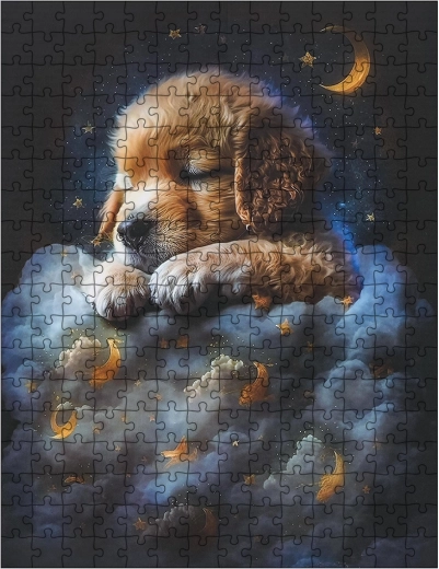 Kinderenpuzzel Hondje in de wolken met 300 stukjes
