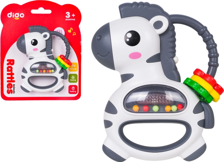 Interactieve rammelaar zebra