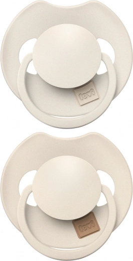 Siliconen dynamische fopspeen Lovi Prime 18m+ Coconut/Ivory, 2 stuks