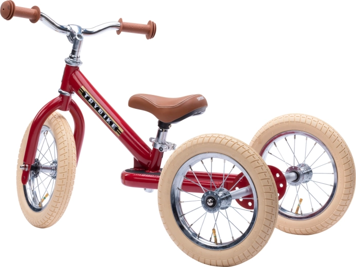 Trybike kinderloopfiets 2-in-1 (driewieler en tweewieler) mat rood