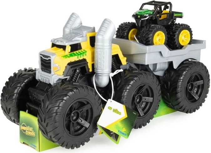 Tomy John Deere Monster Treads Roaring Rev Up Hauler – set monstertruck met transporter en Gator-voertuig