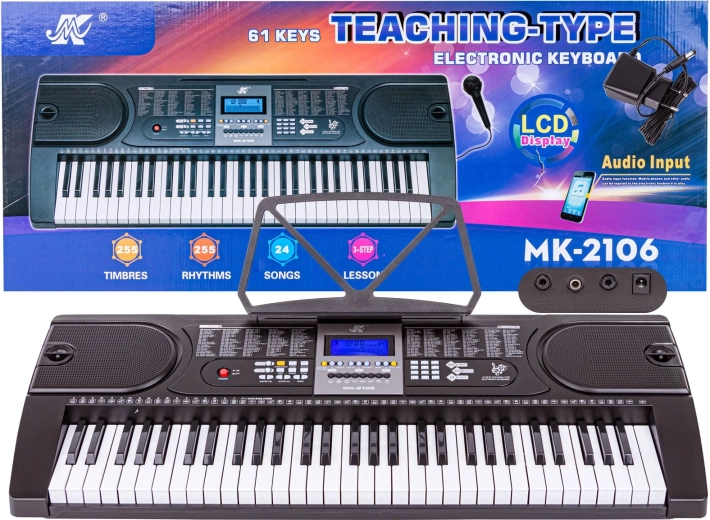 Keyboardorgel 61 toetsen met microfoon en voedingsadapter MK-2106