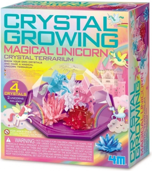 Educatieve set voor het kweken van kristallen – terrarium met eenhoorns