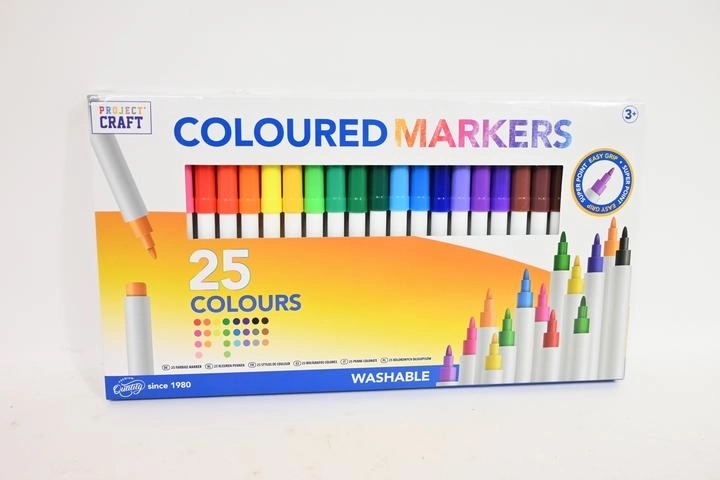 Uitwasbare stiften voor kinderen – set van 25 kleuren