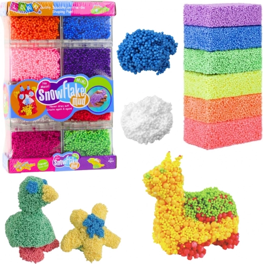 Kleurige boetseerklei van schuimbolletjes in bekertjes, 8 kleuren