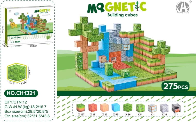 Magnetische blokjes 3D – set van 275 onderdelen