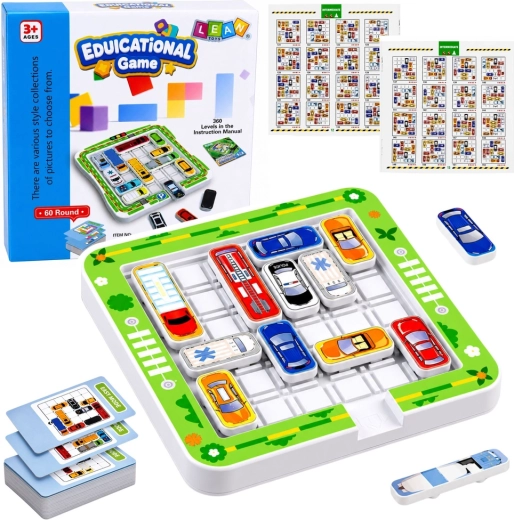 Magnetisch logicaspel met autootjes – 15 voertuigen en 60 opdrachtkaarten