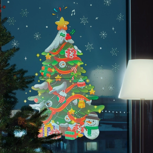 Kerststicker voor het raam, kerstboom 62 × 70 cm