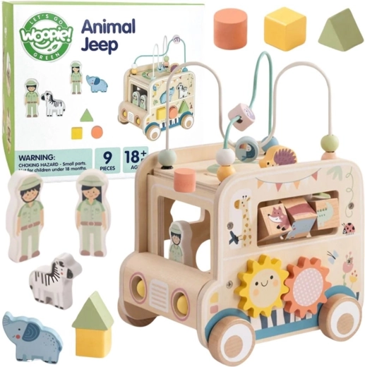 Woopie Green houten activiteitenkubus safari-terreinwagen FSC