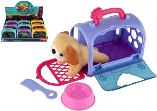Speelgoed Hondje in transportbox met accessoires