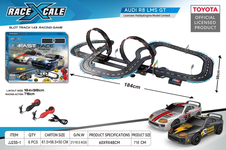 Racebaan met afstandsbediening Toyota Supra 1:43