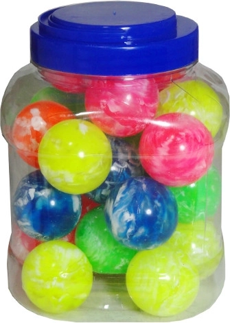 Set rubberen balletjes 4,5 cm – 26 stuks in pot