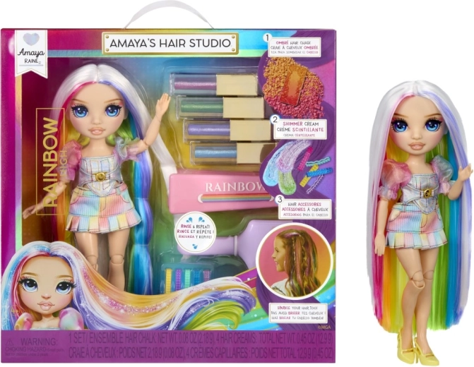 Rainbow High haarstudio met pop Amaya Raine