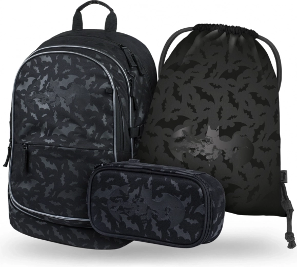 Baagl set core batman zwart – schoolrugzak, etui en gymsack