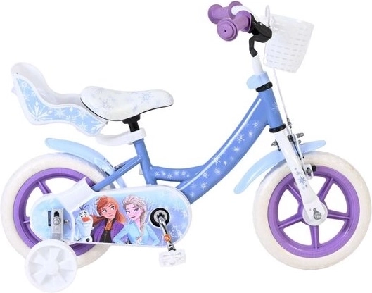 Disney Frozen kinderfiets 12" met zijwieltjes en mandje