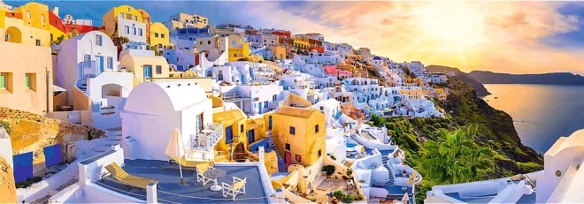 Panoramische puzzel Santorini zonsondergang 1000 stukjes