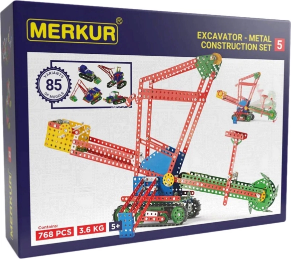 Merkur 5 grote metalen bouwset met 768 onderdelen