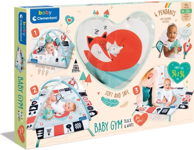 Clemmy baby baby speelkleed met boog zwart-wit