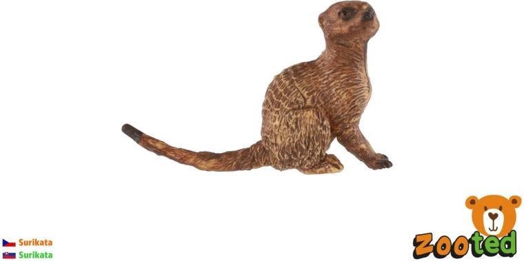 Figurine van een stokstaartje, lichtbruin, 6 cm