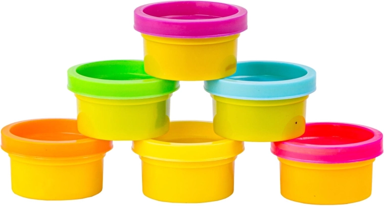 Boetseerklei in 6 kleuren in praktische potjes
