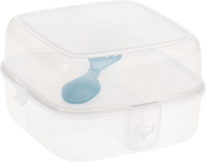 Gedeelde lunchbox met bestek, transparant 15,5 × 15 × 9,5 cm