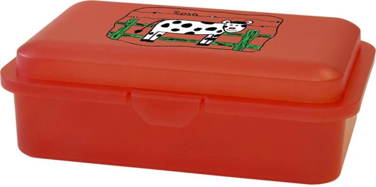Plastic broodtrommel met print 16 × 11 × 5,5 cm