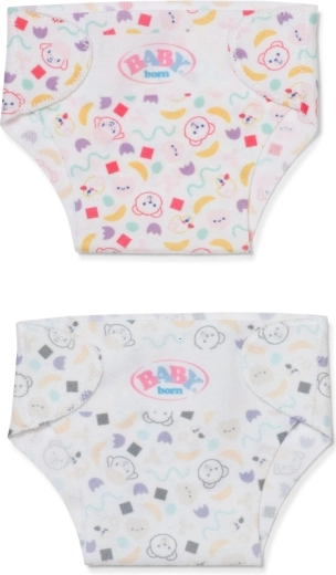 Twee stoffen luiers voor poppen van 36 cm